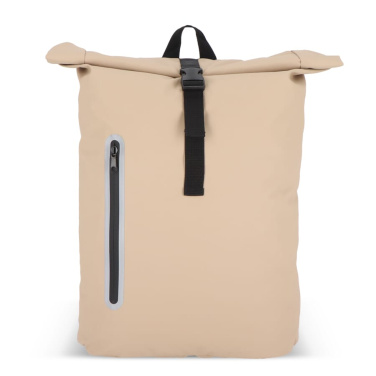 PU coat R-PET 600D rolltop backpack 20L, Ecru, product image (4)