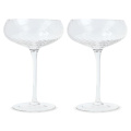 Byon Opacity set of 2 champagne glasses with stylish glass pattern 300 ml, Transparent