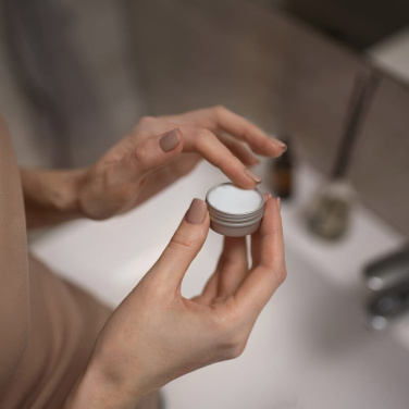 Lipbalm round recycled aluminium tin, Silver, product image (4)