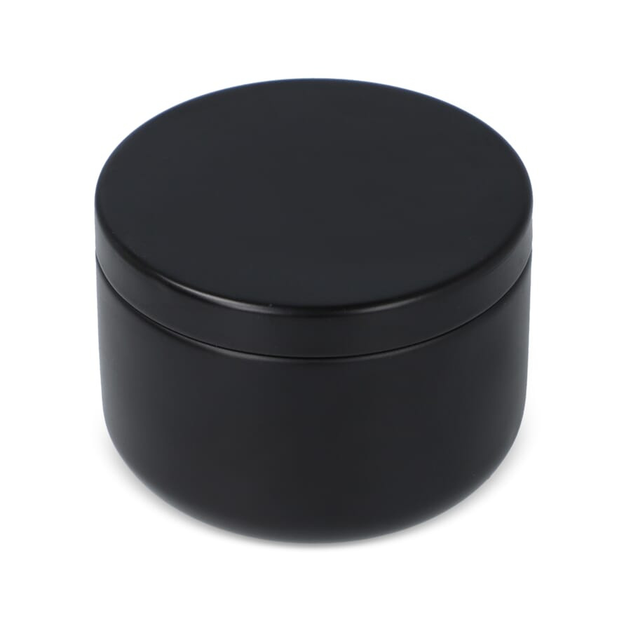 Asana unscented plant based candle in recycled tin, Black, product image (1)