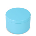 Asana unscented plant based candle in recycled tin, Light Blue