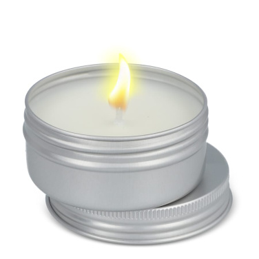Citronella insect repellent plant based candle in recycled tin, Silver, product image (3)