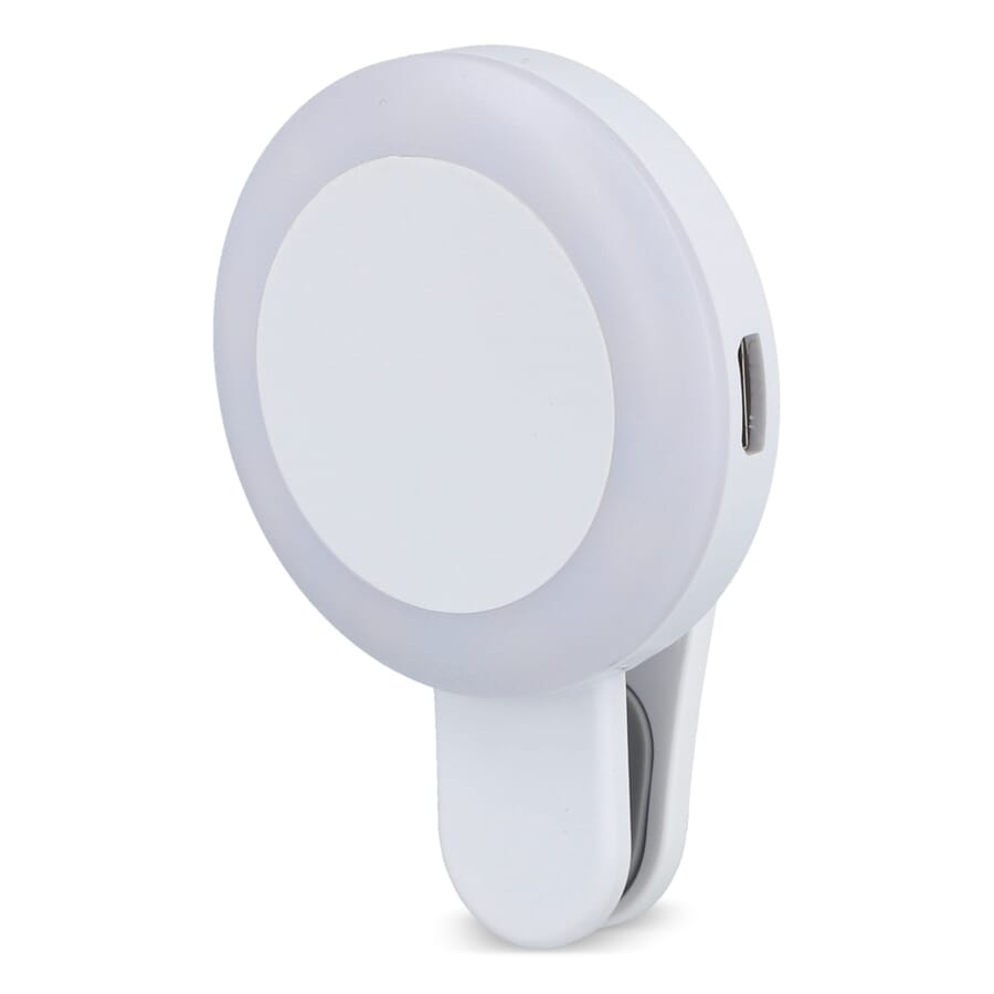 Universal Portable Selfie LED Light with 3-Level Brightness, White, product image (1)