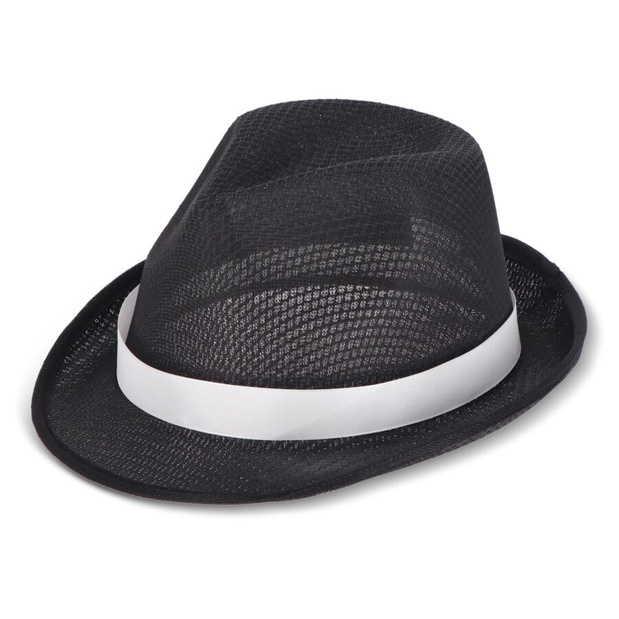 Polyester hat with band, Black, product image (1)