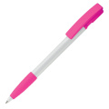Nash ball pen rubber grip hardcolour, White / Pink