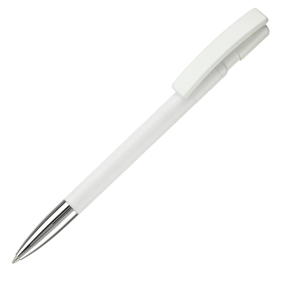 Nash ball pen metal tip hardcolour, White / White, product image (1)