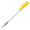 Nash ball pen metal tip hardcolour, White / Yellow
