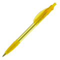 Cosmo ball pen transparent rubber grip, Transparent / Yellow