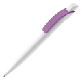 Cube ball pen hardcolour, White / Purple