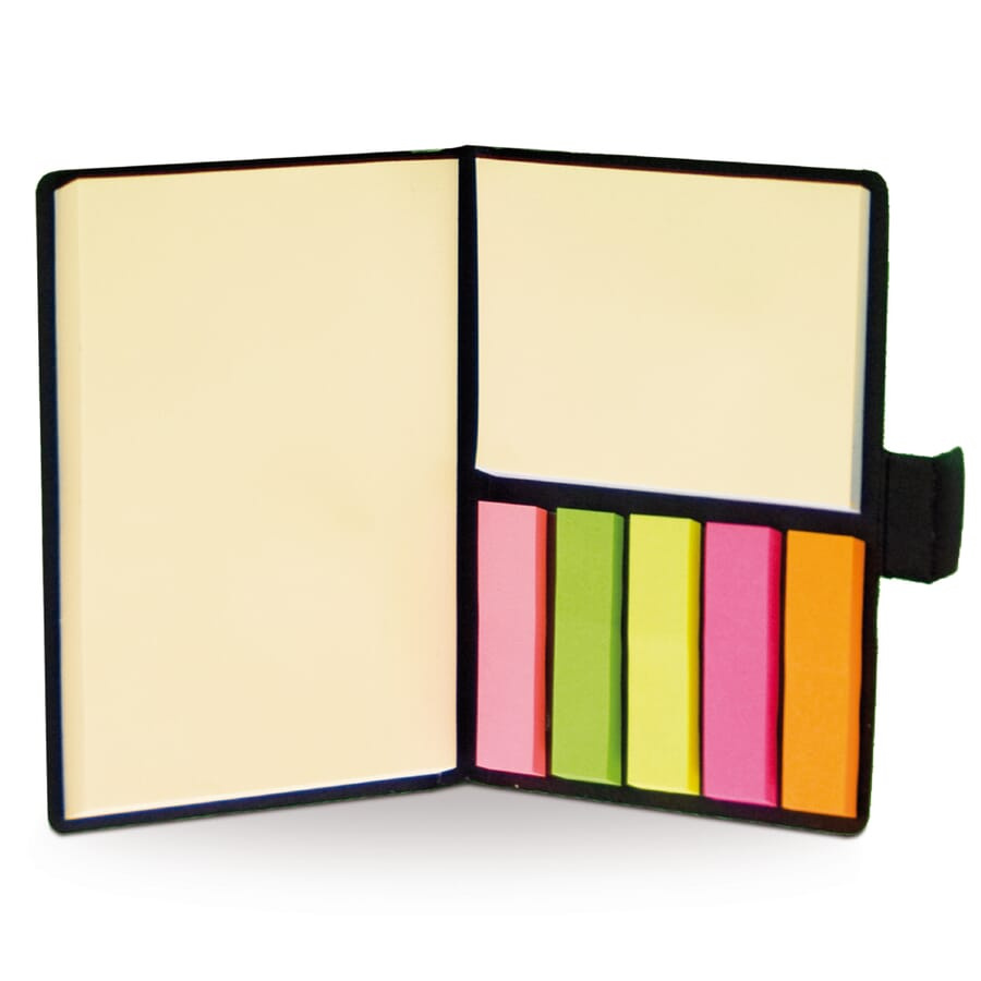 Notebook + sticky notes, Black, product image (1)