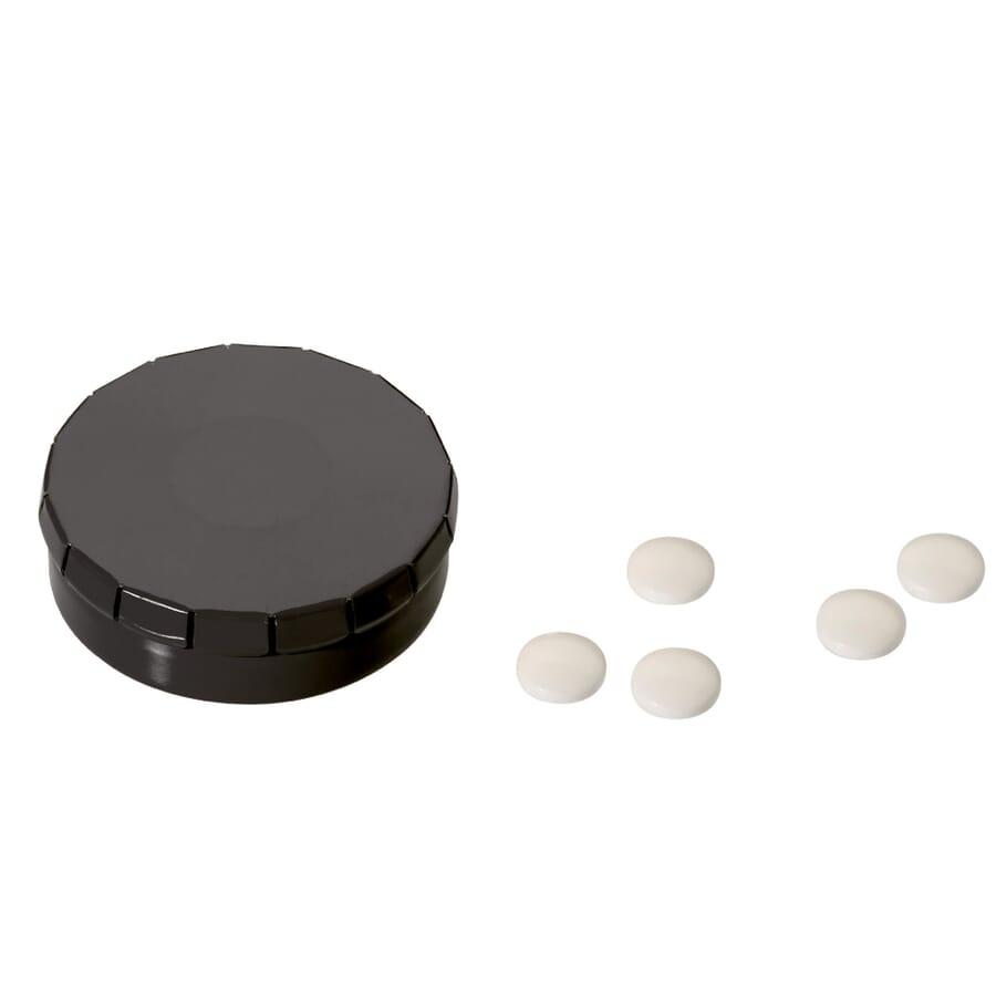 Mini click tin peppermint box, Black, product image