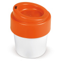 Coffee cup Hot-but-cool with lid 240 ml, White / Orange