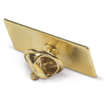 Metal pin, rectangle 26x14 mm, Gold satin, product image (2)
