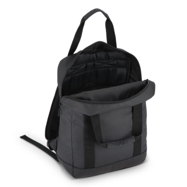 PU coated R-PET 600D Backpack 27.5 x 12 x 37.5 cm 12 L, Black, product image (3)