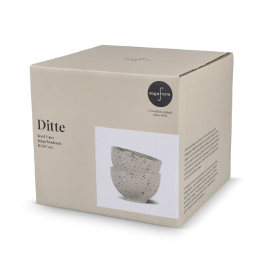 Sagaform Ditte Ceramic Bowl Set 12 cm, Beige, product image (2)