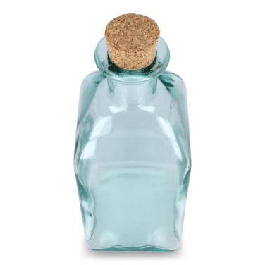 InSideOut Square Recycled Glass Water Bottle ReuuZ with Cork Stopper 1L, Transparent, product image (2)