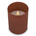 Nyelle Rechargeable LED Wax Candle in Glass, Brown