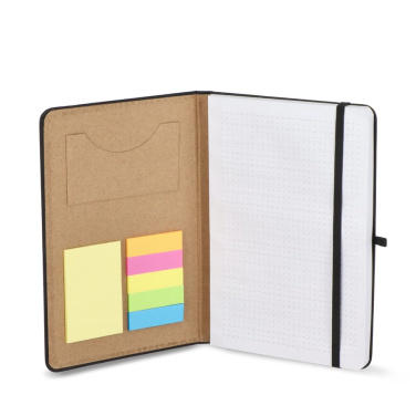 Notebook Olmo Hard Cover PU A5 with Sticky Notes, Black, product image (4)