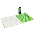 R-PET quick dry beach towel 100x180 cm with pouch (200g/m²) sublimation, Light Green
