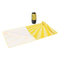 R-PET quick dry beach towel 100x180 cm with pouch (200g/m²) sublimation, Yellow