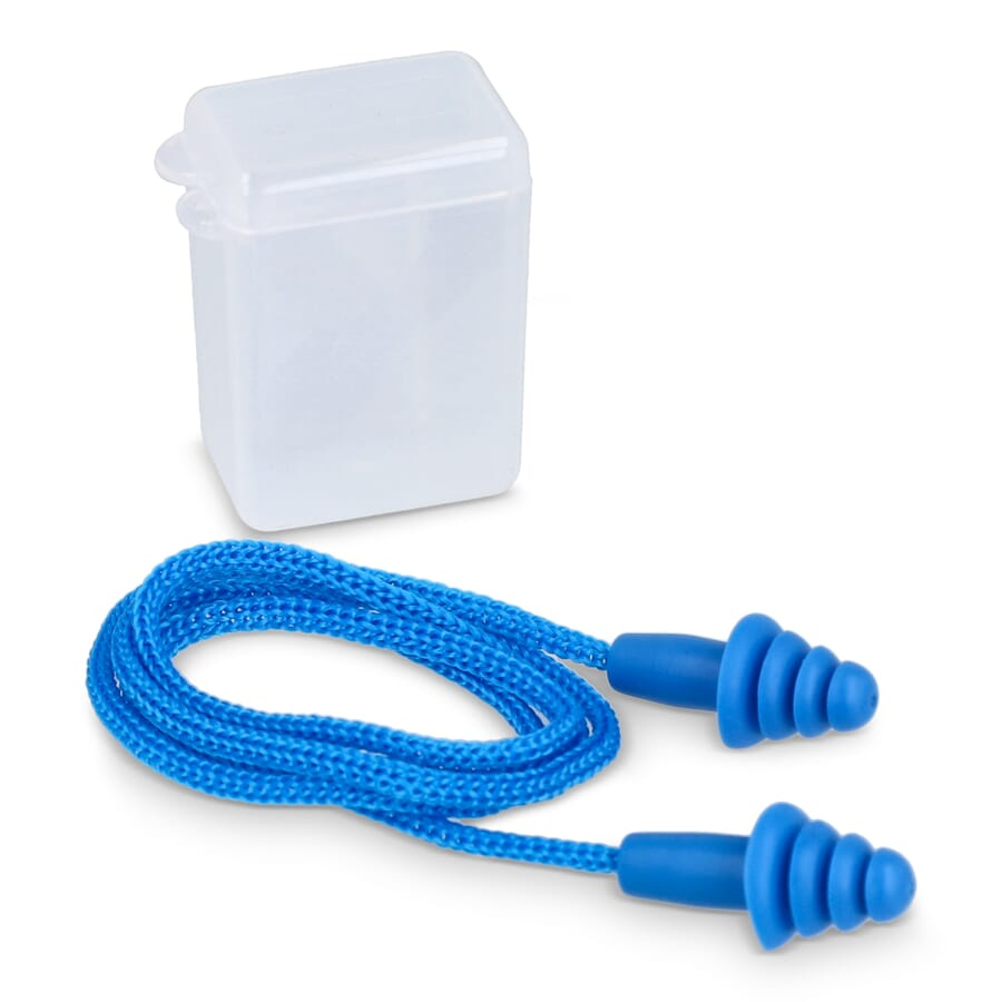 TPE Corded Earplugs EN 352-2 32 dB, Blue, product image (1)