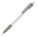 Cosmo ball pen HC rubber round clip, White / Silver