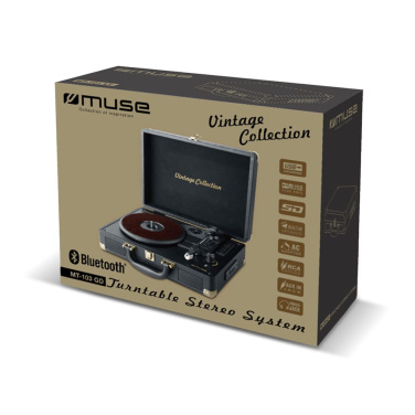 Muse MT-103 Turntable with Built-in Bluetooth Speakers, Black, product image (3)
