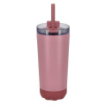 InSideOut Stainless Steel Double-Walled Norden Drink Cup with Straw 600 ml, Pastel pink