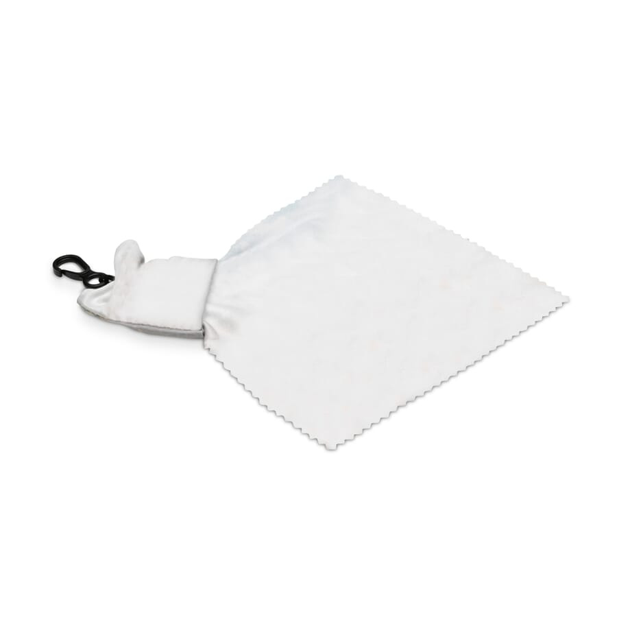 Keychain with microfiber cloth anti-bacterial, White/transparent, product image (1)