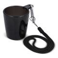 Festival shotglass with lanyard, Transparent / Black