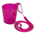 Festival shotglass with lanyard, Transparent / Pink