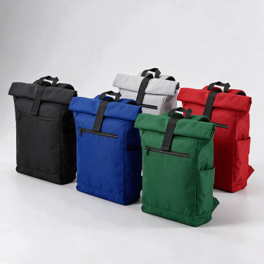 Rome backpack 12L rPET. Roll-top and velcro closure, Green, product image (4)