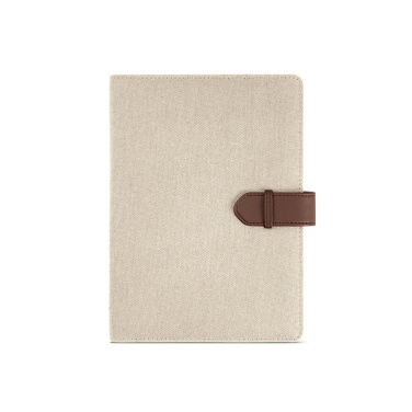 Eliot A5 Folder rCotton. 64 FSC® sheet notepad and rPU closure, Natural, product image (2)