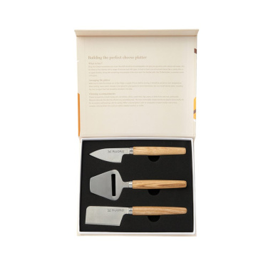 VINGA Retro cheese set, brown, with logo