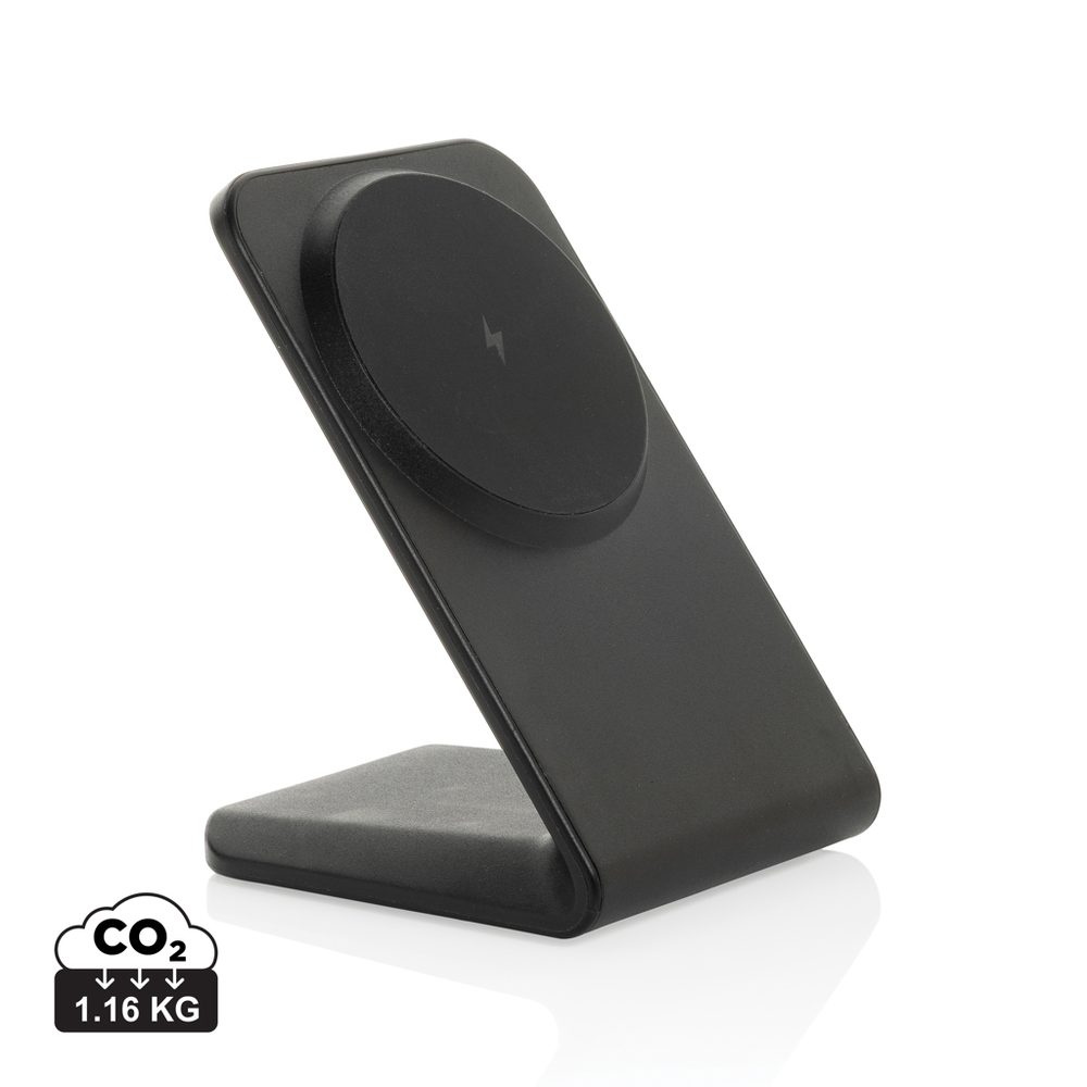 VoltPerch RCS recycled plastic 15W magnetic wireless charger, black, product image