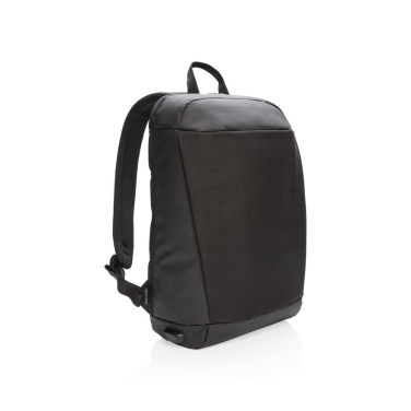 Madrid anti-theft RFID USB laptop backpack PVC free, black, detail view (1)
