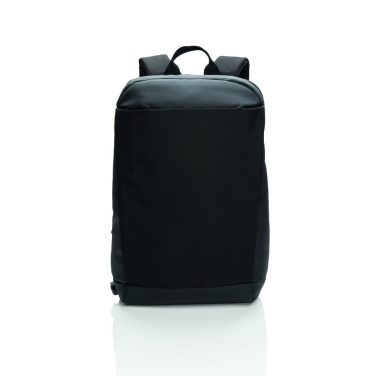 Madrid anti-theft RFID USB laptop backpack PVC free, black, detail view (2)