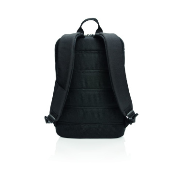 Madrid anti-theft RFID USB laptop backpack PVC free, black, detail view (3)
