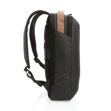 Impact AWARE™ 300D two tone deluxe 15.6" laptop backpack, black, detail view (3)