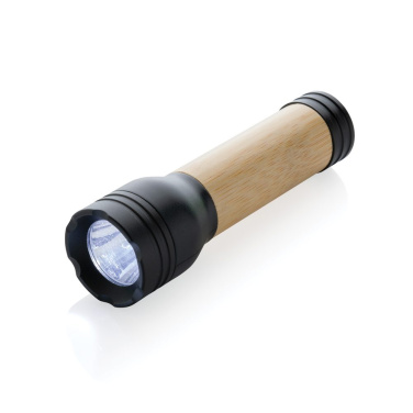 Lucid 1W RCS certified recycled plastic & bamboo torch, black, detail view (1)