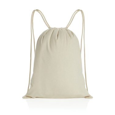 Impact AWARE™ recycled cotton drawstring backpack 145g, off white, detail view (3)