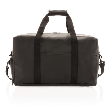 Smooth PU weekend duffle, black, detail view (2)