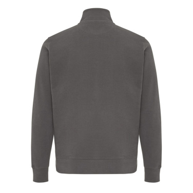 IQONIQ Elgon recycled cotton quarter zip sweater, anthracite, XXS, detail view (2)