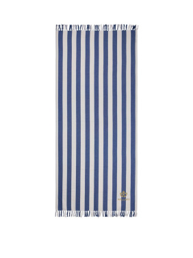 VINGA Ornos GRS recycled cotton hammam towel, blue, with logo
