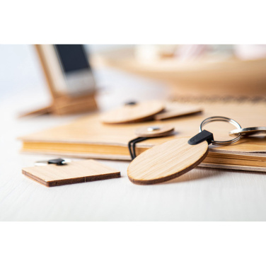 Bambry – bamboo keyring, oval, natural, additional product view 3