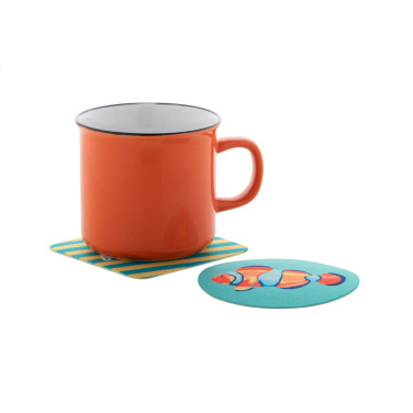 CreaFelt Drink – RPET felt coaster, circle, white, additional product view 4