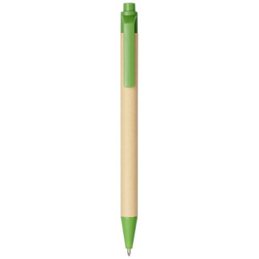 Berk recycled carton and corn plastic ballpoint pen, Green, product image (1)