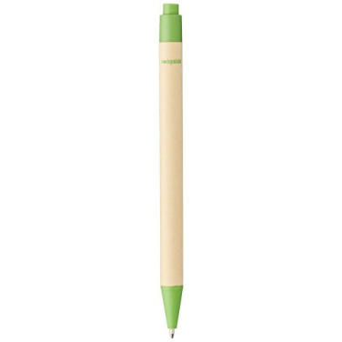 Berk recycled carton and corn plastic ballpoint pen, Green, product image (2)
