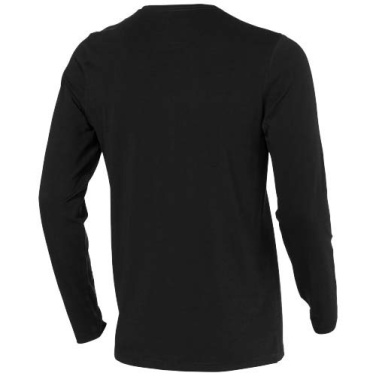 Ponoka long sleeve men's organic t-shirt, Solid black, XS, product image (2)