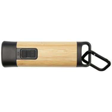 Kuma bamboo/RCS recycled plastic torch with carabiner, Natural, product image (1)